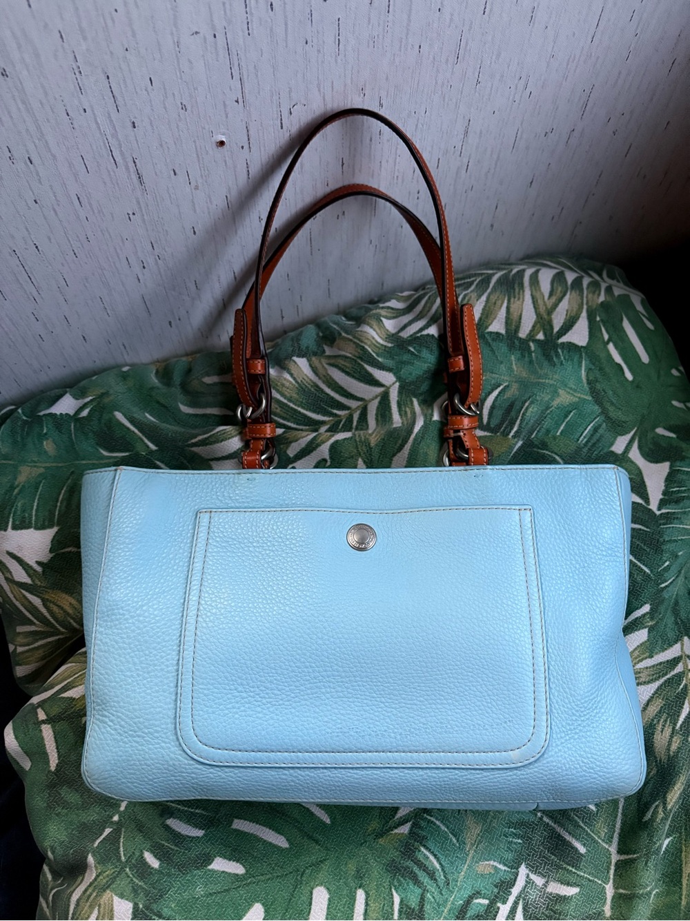 Coach bundle vintage Chelsea tote blue black leather bag - Picture 3 of 16